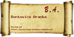 Bontovics Aranka névjegykártya